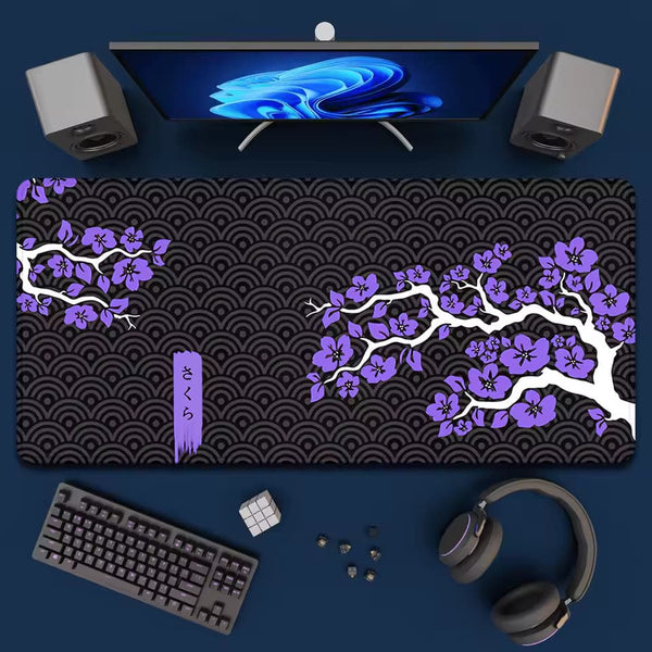 Purple Sakura Desk Mat