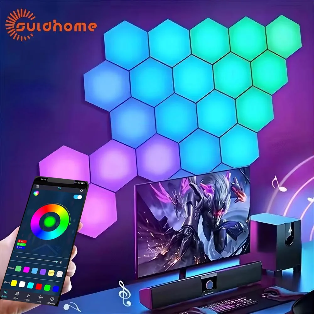 Smart Hexagonal Wall Lights