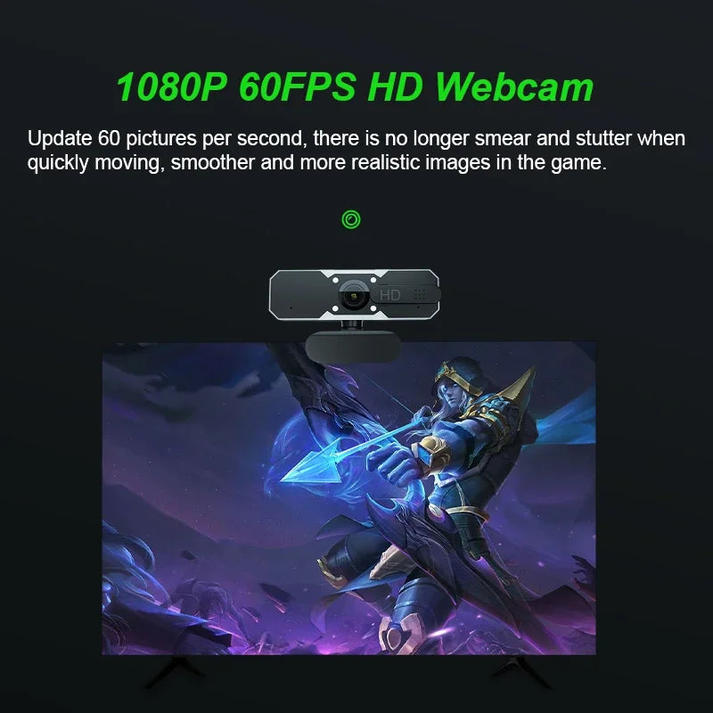 RGB 1080p 60fps Gamer Glow Webcam