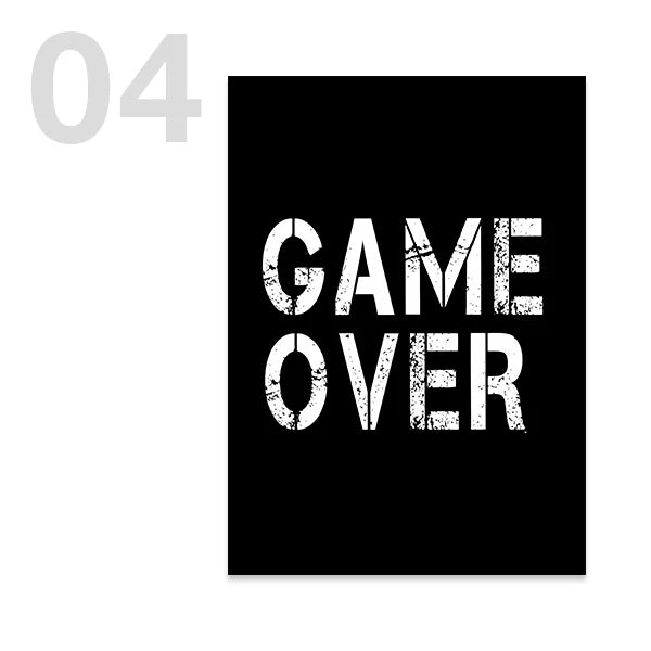 Monochrome Gamer Art Canvas